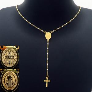 Stainless Steel Rosary Necklace - KN226276-HDJ