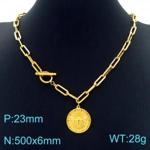 SS Gold-Plating Necklace - KN226787-Z