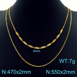 SS Gold-Plating Necklace - KN226792-Z