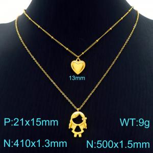 SS Gold-Plating Necklace - KN226805-Z