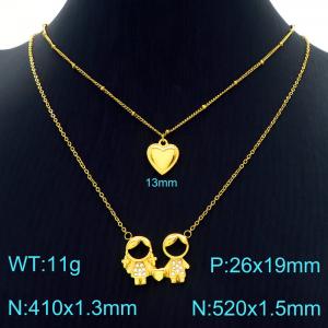 SS Gold-Plating Necklace - KN226807-Z