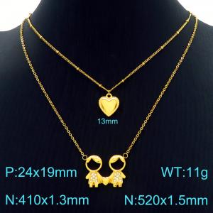 SS Gold-Plating Necklace - KN226809-Z