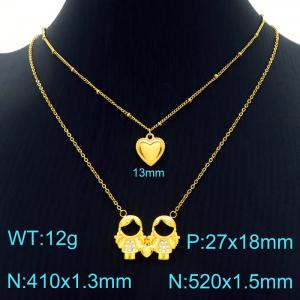 SS Gold-Plating Necklace - KN226811-Z