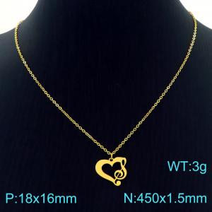 SS Gold-Plating Necklace - KN226826-Z