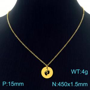 SS Gold-Plating Necklace - KN226840-Z