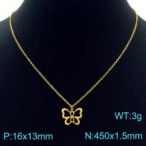 SS Gold-Plating Necklace - KN226842-Z