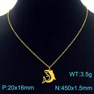 SS Gold-Plating Necklace - KN226846-Z