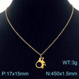 SS Gold-Plating Necklace - KN226852-Z