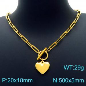 SS Gold-Plating Necklace - KN226858-Z
