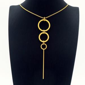 SS Gold-Plating Necklace - KN226893-CX