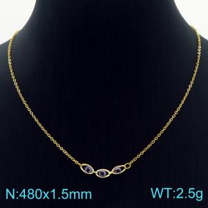SS Gold-Plating Necklace - KN227333-Z