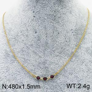 SS Gold-Plating Necklace - KN227334-Z