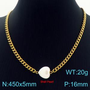 SS Gold-Plating Necklace - KN227345-Z