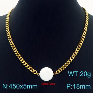 SS Gold-Plating Necklace - KN227347-Z