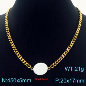 SS Gold-Plating Necklace - KN227351-Z