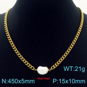 SS Gold-Plating Necklace - KN227352-Z