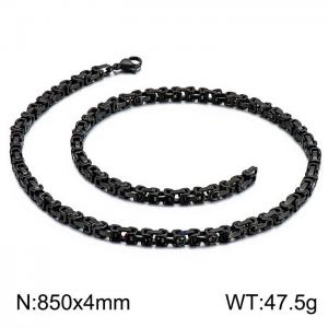 Stainless Steel Black-plating Necklace - KN227386-Z
