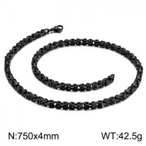 Stainless Steel Black-plating Necklace - KN227387-Z