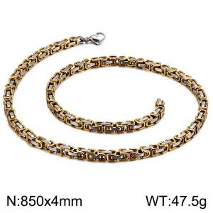 SS Gold-Plating Necklace - KN227390-Z