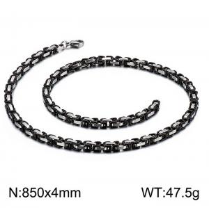 Stainless Steel Black-plating Necklace - KN227394-Z