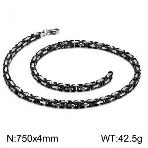 Stainless Steel Black-plating Necklace - KN227395-Z