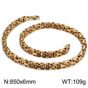 SS Gold-Plating Necklace - KN227396-Z