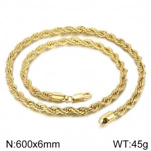 SS Gold-Plating Necklace - KN227474-Z