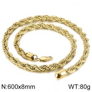 SS Gold-Plating Necklace - KN227475-Z