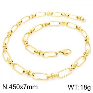 SS Gold-Plating Necklace - KN228490-Z