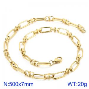 SS Gold-Plating Necklace - KN228491-Z