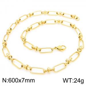 SS Gold-Plating Necklace - KN228493-Z
