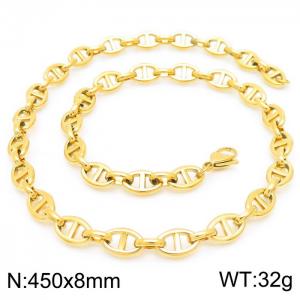 SS Gold-Plating Necklace - KN228511-Z