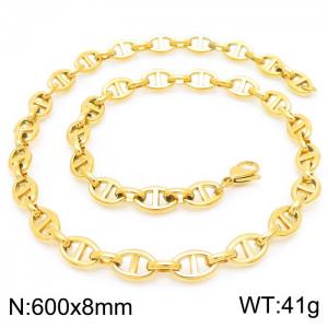 SS Gold-Plating Necklace - KN228514-Z