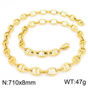 SS Gold-Plating Necklace - KN228516-Z