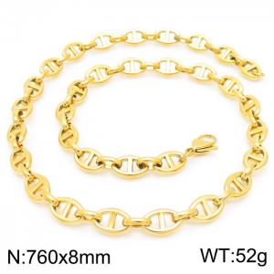 SS Gold-Plating Necklace - KN228517-Z