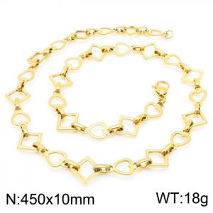 Popular handmade women's gold-plated heart shape geometric necklace in Japan and South Korea - KN228566-Z
