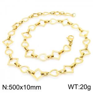 Popular handmade women's gold-plated heart shape geometric necklace in Japan and South Korea - KN228567-Z