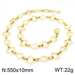 Popular handmade women's gold-plated heart shape geometric necklace in Japan and South Korea - KN228568-Z