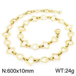 Popular handmade women's gold-plated heart shape geometric necklace in Japan and South Korea - KN228569-Z