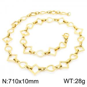 Popular handmade women's gold-plated heart shape geometric necklace in Japan and South Korea - KN228571-Z