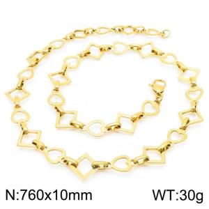 Popular handmade women's gold-plated heart shape geometric necklace in Japan and South Korea - KN228572-Z