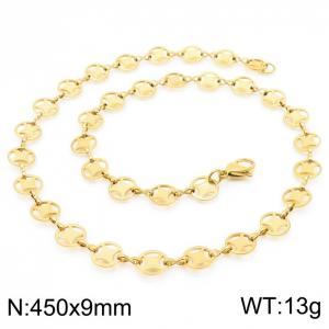 Personalized fashionable stainless steel neutral gold-plated copper coin old coin necklace - KN228580-Z