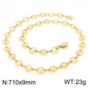 Personalized fashionable stainless steel neutral gold-plated copper coin old coin necklace - KN228585-Z