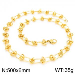 SS Gold-Plating Necklace - KN228595-Z