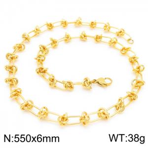SS Gold-Plating Necklace - KN228596-Z