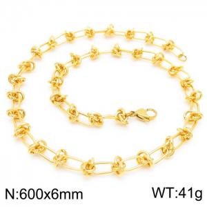 SS Gold-Plating Necklace - KN228597-Z