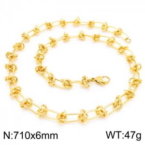 SS Gold-Plating Necklace - KN228599-Z