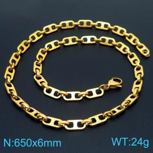 SS Gold-Plating Necklace - KN228696-Z