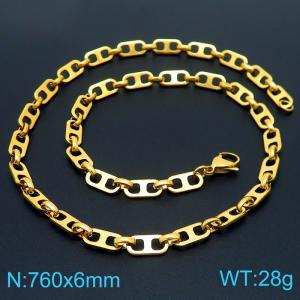 SS Gold-Plating Necklace - KN228698-Z