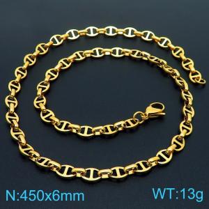 SS Gold-Plating Necklace - KN228706-Z